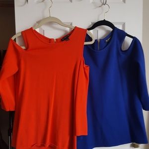 INC bright cold shoulder tops